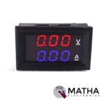 Digital Voltmeter Ammeter DC 0-100V 10A Dual LED Monitor Panel, Red and Blue