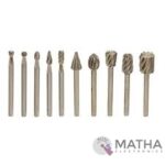 10 Pieces Diamond Burr Bits Drill Kit for Engraving Carving Rotary Tool Set