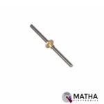 145mm Trapezoidal Lead Screw 8mm Thread 2mm Pitch Lead Screw with Copper Nut