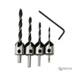 1000-4x HSS Flute Countersink Drill Bit Screw Woodworking Chamfer Home War
