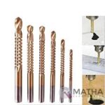 6pcs Hss Titanium Mane Drill Tap Combination Bit - 1/4 Hex Spiral Screw Tap
