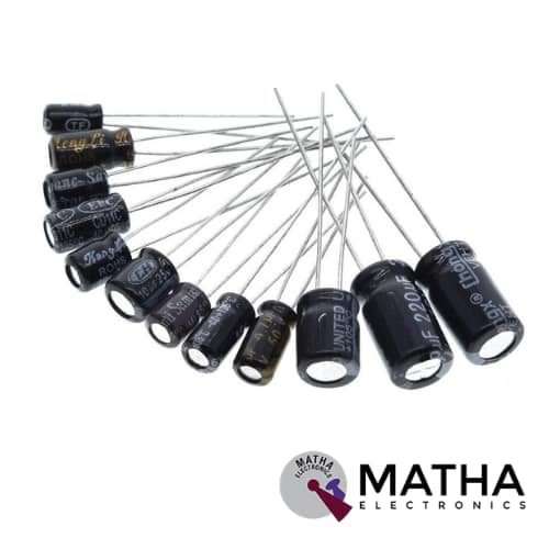 120pcs 12 value 1uF-470uF Electrolytic Capacitor Kit 1UF 2.2UF 3.3UF 4.7UF 10UF 22UF 33UF 47UF 100UF 220UF