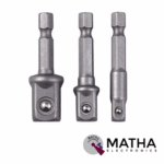 AZDS2-0XDQSA4 Hex Drive Power Drill Socket Extension Bit Adaptor Set - Pack of 3 Pieces