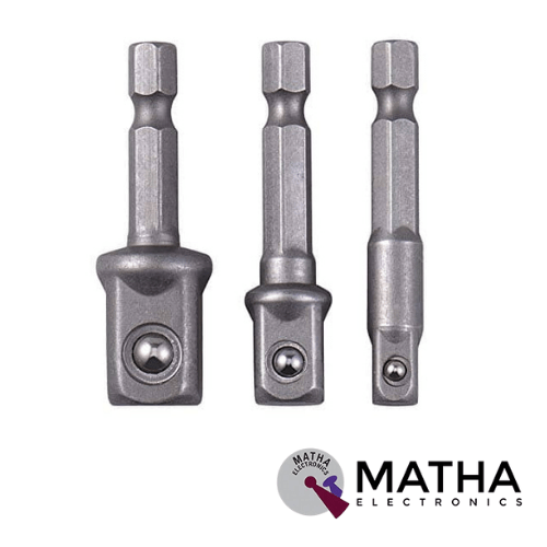AZDS2-0XDQSA4 Hex Drive Power Drill Socket Extension Bit Adaptor Set - Pack of 3 Pieces