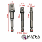 AZDS2-0XDQSA4 Hex Drive Power Drill Socket Extension Bit Adaptor Set - Pack of 3 Pieces - Image 2