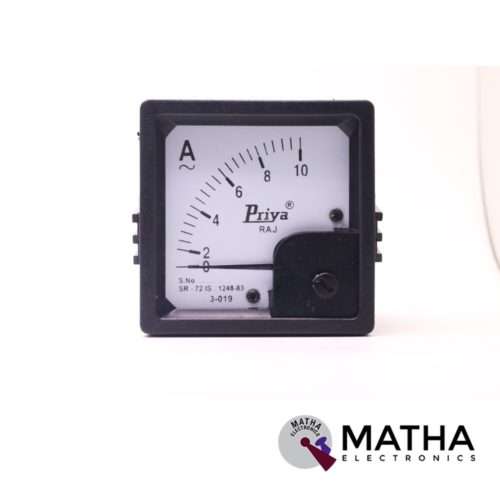 Ampere Meter 10A AC 72mm Square