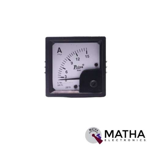 Ampere Meter 72mm Square15A AC
