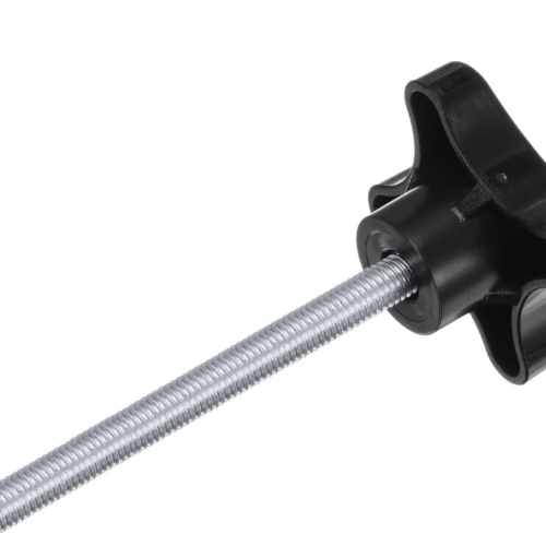 Star Knobs Male Thread Plastic 4-Star Stud Knob Hand Tightening Clamping Screw Replacement Threaded Handle, Black