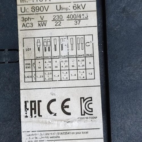 Schneider Electric LC1F80 contactor