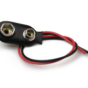 9V battery clip or snap connector with a 10cm cable.