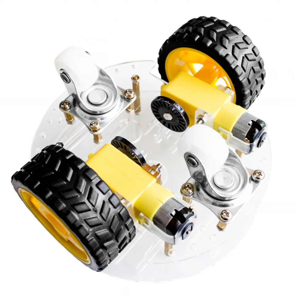 round-robot-chassis-kit-2wd-with-dc-motors-a38800 2WD SMART ROUND CAR CHASSIS KIT UNASSAMBLED